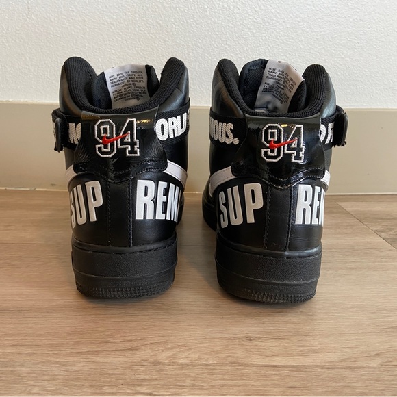 RARE NIKE AIR FORCE 1 HIGH SUPREME - WORLD FAMOUS - BLACK WHITE 698696-010 2014 - Picture 4 of 8